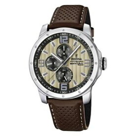 【送料無料】腕時計　ウォッチ　マルチファンクションアラームブラウンレザーベルトreloj festina multifuncin hombre f165856 correa cuero color marrn