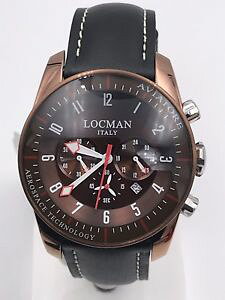 �y���������z�r���v�@�E�H�b�`�@�N���morologio locman aviatore chrono 44mm 450bn 540 acciaiopelle scontatissimo