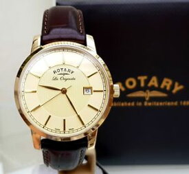 【送料無料】腕時計　ウォッチ　アラームロータリーオリジナルボックススイス￥nuevo para hombres reloj rotary les originales chapado en oro hecho en suiza rrp 299 en caja