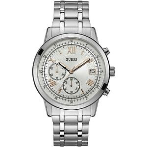 �y���������z�r���v�@�E�H�b�`�@�T�~�b�g�N���m�O���t�V���o�[orologio guess summit w1001g1 watch acciaio uomo cronografo 44mm silver