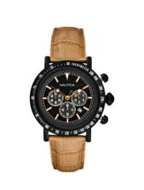 【送料無料】腕時計　ウォッチ　クロノベラペレベージュネロサブメートルorologio uomo nautica a23500g chrono vera pelle beige nero sub 100mt