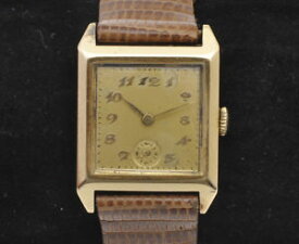 【送料無料】腕時計　ウォッチ　ビンテージソリッドゴールドウォッチvintage 19301936 rectangular mans 18k solid gold watch, good working order
