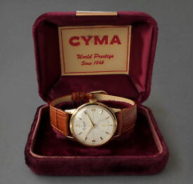 【送料無料】腕時計　ウォッチ　クロノメーターソリッドゴールドナイツアラームcyma tavannes chronometre 14k solid gold caballeros reloj dcada de 1950con caja cyma