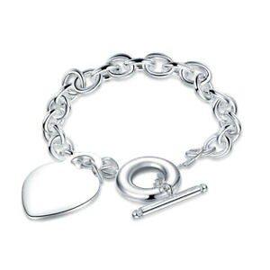 yzuXbg@ANZT?@j[NVo[uXbg^as fr37801 unique silver love heart pendentif lien chaine femmes bracelets meta
