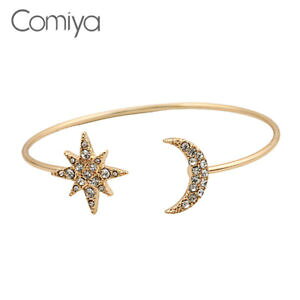 �y���������z�u���X���b�g�@�A�N�Z�T��?�@�V�������V���v���G�g���[���N���X�^����as fr37363 charme simple etoile lune cristal pour les femmes en alliage detain