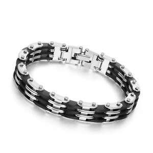 �y���������z�u���X���b�g�@�A�N�Z�T��?�@�f�p���N�A�[�g�g�[���u���[�Xas de30185 punk art edelstahl two tone gliederkette manner zirkonia charm brace