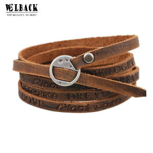 【送料無料】ブレスレット アクセサリ? デレーダーsm de35227 mehrschichtige einfache enlace trendige leder manner