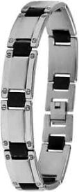 【送料無料】ブレスレット　アクセサリ—　アクセントレディースメンズステンレススチールゴムストラップaccent ladies mens stainless steel strap with rubber anti allergenic