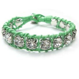 【送料無料】ブレスレット　アクセサリ—　ブレスレットグリーンクリスタルクリアブレスレット bracelet green with rhinestones crystalcrystal clear braided cord bracelet