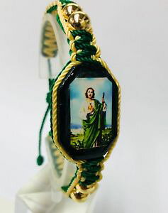 �y���������z�u���X���b�g�@�A�N�Z�T��?�@�h�[�u���r�[�Ypulsera san judas tadeo doble tejida gngl gold plated beads hecho a mano