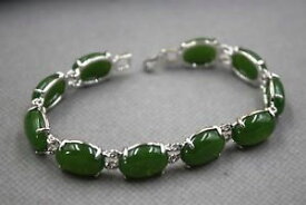 【送料無料】ブレスレット　アクセサリ—　グリーンリンクブレスレットインチ arrival gp alloy green hetian jade womens oval link bracelet 7inch