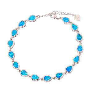 yzuXbg@ANZT?@`F[uXbgIp[Vo[delicate blue fire opal silver for women jewelry gemstone chain bracelet os431