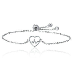 yzuXbg@ANZT?@uXbgX^[OVo[2x925 sterling silver ecg of love heart adjustable bracelet for women j5g7