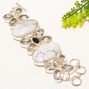 yzuXbg@ANZT?@zCggp[YnhChWG[uXbghowlite, white topaz gemstone handmade jewelry bracelet 78 nrb1477