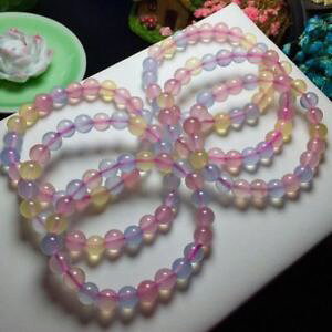 yzuXbg@ANZT?@JtuXbg~Ehr[Ywomen natural colorful chalcedony bracelet 8mm round beads gemstone jewelry gift
