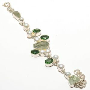 yzuXbg@ANZT?@[tO[AWXgzCgp[uXbgleaf green amethyst druzy,white pearl daily wear gemstone jewelry bracelet 78