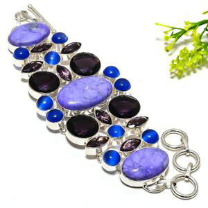 yzuXbg@ANZT?@AWXguXbgoutstanding howlite,amethyst amp; blue cats eye gemstone jewelry bracelet 78