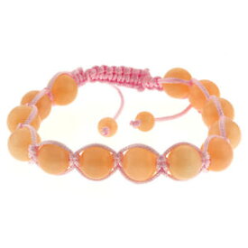【送料無料】ブレスレット　アクセサリ—　オレンジブレスレット10mm10mm round orange color adjustable bracelet