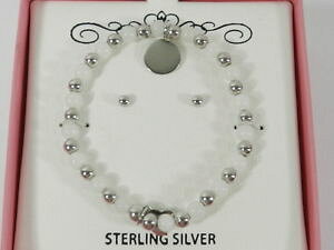 yzuXbg@ANZT?@X^[OCAOZbgchildrens sterling silver heart bracelet and earrings set