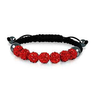 �y���������z�u���X���b�g�@�A�N�Z�T��?�@���b�h�u���X���b�c�}�N����red crystal bowls adjustable bracelets macrame