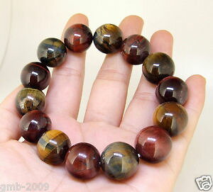�y���������z�u���X���b�g�@�A�N�Z�T��?�@12mm100�X�g�[���}���u���X���b�g100 natural gemstone 12mm colorful tigers eye stone beads woman man bracelet