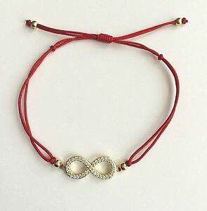 �y���������z�u���X���b�g�@�A�N�Z�T��?�@gold plated over 925infinity red braceletpulsera rojo de infinito18mmgold plated over 925 silver infinity red braceletpuls