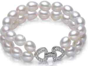 �y���������z�u���X���b�g�@�A�N�Z�T��?�@�u���X���b�g listingnatural 89mm 2 row freshwater pearl bracelet 8