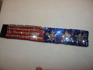 �y���������z�u���X���b�g�@�A�N�Z�T��?�@�A�����Jflag sequin cuff bracelet 74memorial laborgop dfl dance costume 8usa flag sequin cuff bracelet 4th july memorial labor