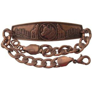 �y���������z�u���X���b�g�@�A�N�Z�T��?�@�u���X���b�g�E���t�w�b�h�W���G���[solid copper bracelet wolf head jewelry howling wolves arthritis pain relief