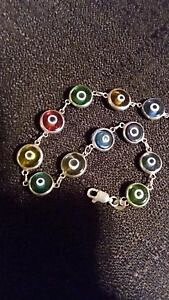 yzuXbg@ANZT?@X^[OVo[A[gKXuXbgsterling silver girly girl eyecandy art glass bracelet g6
