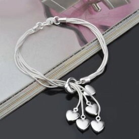 【送料無料】ブレスレット　アクセサリ—　ブレスレットバレンタインデーwomens bracelet hypoallergenic silver heartpendant girls valentines day gift us