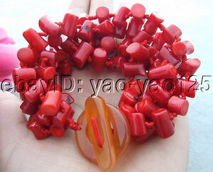 �y���������z�u���X���b�g�@�A�N�Z�T��?�@�u���X���b�gs041413 5strds red coral bracelet