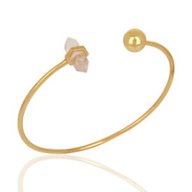 【送料無料】ブレスレット　アクセサリ—　ローズクォーツハンドメイドオープンカフブレスレット14k gold plated rose quartz handmade openable brass cuff bracelet jewelry
