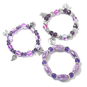 �y���������z�u���X���b�g�@�A�N�Z�T��?�@�u���X���b�g listingsilvertone set of 3 charm bracelet