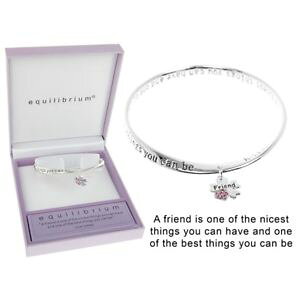 �y���������z�u���X���b�g�@�A�N�Z�T��?�@���b�Z�[�Wequilibrium charm bath silver bracelet with message friend gift friendship