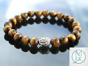�y���������z�u���X���b�g�@�A�N�Z�T��?�@�L���b�c�A�C�u���X���b�gbuddha tigers eye natural gemstone bracelet 69 elasticated healing stone
