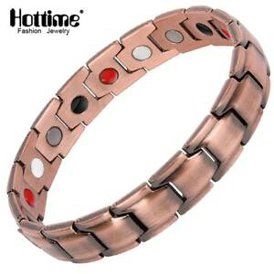 �y���������z�u���X���b�g�@�A�N�Z�T��?�@�o�C�I�u���X���b�g�����Ypure copper chunky 4 in 1 bio magnetic bracelet mens therapy arthritis 4000g