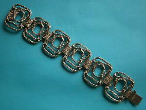 �y���������z�u���X���b�g�@�A�N�Z�T��?�@�r���e�[�W�V���o�[�g�[�����_�j�X�g�u���X���b�g�G���{�Xa807 a vintage filigree silver tone embossed abstract modernist bracelet