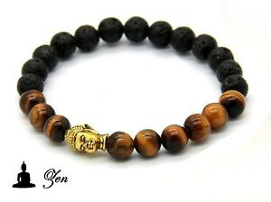 �y���������z�u���X���b�g�@�A�N�Z�T��?�@�u���X���b�g�^�C�K�[�A�C�}���A�Cbracelet buddha zen stone lava amp; eye of tiger tiger eye mala man