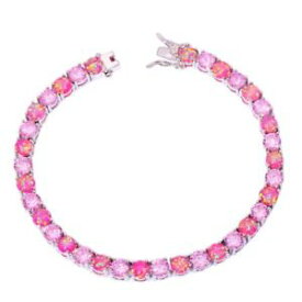 【送料無料】ブレスレット　アクセサリ—　ピンクオパールピンクチェーンブレスレットトパーズシルバーpink fire opal pink topaz silver for women jewelry gems chain bracelet os376