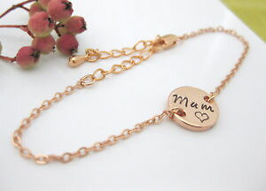 �y���������z�u���X���b�g�@�A�N�Z�T��?�@�`�F�[���u���X���b�g���[�Yrose gold mum gift mum gift dad memorial chain bracelet personalised gift