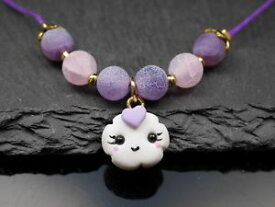 【送料無料】ブレスレット　アクセサリ—　ガラスビーズブレスレットbracelet with glass beads and handmade clouds amuletpurple