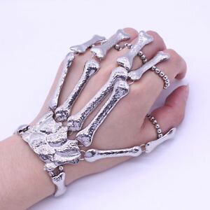 �y���������z�u���X���b�g�@�A�N�Z�T��?�@�f�p���N�S�V�b�N�n���has de36954 punk ketten silber schadel gothic skelett hand zink legierung metall