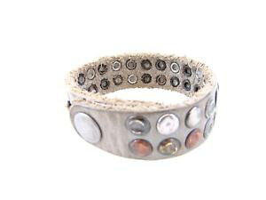 �y���������z�u���X���b�g�@�A�N�Z�T��?�@�u���X���b�g�u���X���b�g�O���[6497 mgm bracelet womens wrist leather studded leather bracelet grey