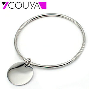 �y���������z�u���X���b�g�@�A�N�Z�T��?�@�_���W�����o�X�����h�v���[�Nas fr50438 breloque dargent en acier inoxydable ronde femmes femme plaque