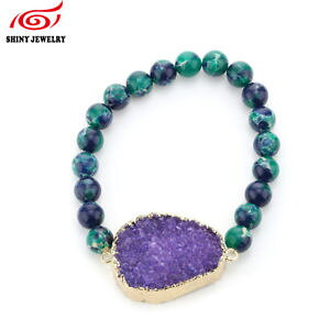 �y���������z�u���X���b�g�@�A�N�Z�T��?�@�o�C�I���b�g�fas fr38901 mer sediments jaspers perles rondes violet amethystes en alliage de