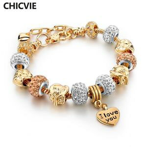 �y���������z�u���X���b�g�@�A�N�Z�T��?�@�A���[���v���[�N�N���X�^��as fr35914 couleur or amour charm personnalis pour femmes plaque cristal bracel