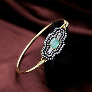 yzuXbg@ANZT?@uXbgA[fRO[~goCoct8costume bracelet gold art deco rigid green mint pav geometric wedding retro ct8