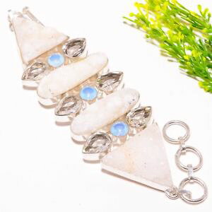 yzuXbg@ANZT?@~L[Ip[zCggp[YuXbgwhite quartz druzy, milky opal, white topaz fashion jewelry bracelet 78 sb384