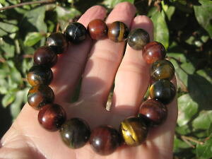 �y���������z�u���X���b�g�@�A�N�Z�T��?�@�u���X���b�g�^�Ca10natural red tiger tigers eye stone bead bracelet thailand jewelry art a10